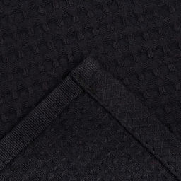 Набор Кухонныйполотенец Доляна, цвет чёрный 35х60см-2шт., 100% хл, вафля, 220 гр/м2  фото 4