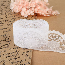 Цена за 2 шт. Кружево капроновое, 40 мм, 10±1 м, белое