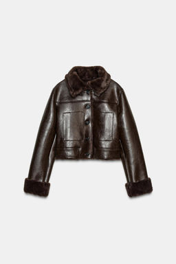 DOUBLE-FACED FAUX FUR JACKET - Zara фото 3