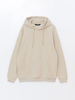 Uzun Kollu Bask?l? Erkek Hoodie