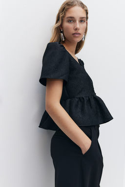 Blusa brocada con peplo - H&m фото 4