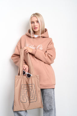 Сумка-шоппер из плащевки "Лабиринт" бежевый