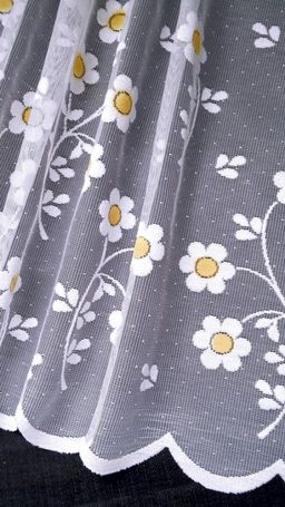 Готовые шторы арт. 618282/70/50, (STOKROTKI) Маргаритки, КОМПЛЕКТ для кухни из двух шторок, высота верхней шторы 70 см, нижней 50 см, ширина 200 см. Сверху штор - прорези для продевания гардинной штанги диаметром до 2 см. - Firanka фото 2
