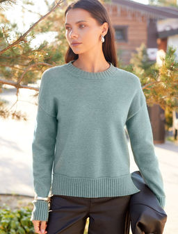 D39.353 Джемпер женский светло-оливковый меланж