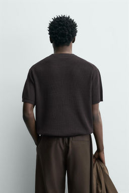 CAMISETA PUNTO PERLADO / Chocolate