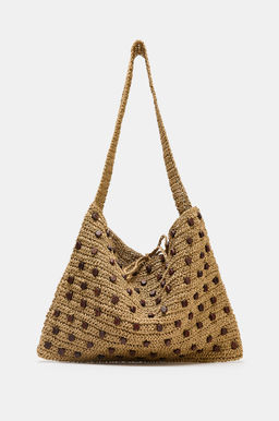 BEADED WOVEN TOTE BAG - Zara фото 6