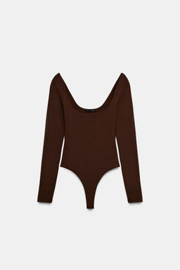 BODY POLIAMIDA ESCOTE CUADRADO / Chocolate