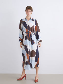 Desenli G?mlek Elbise