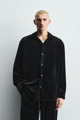 VELVET RELAXED FIT OVERSHIRT - Zara фото 2