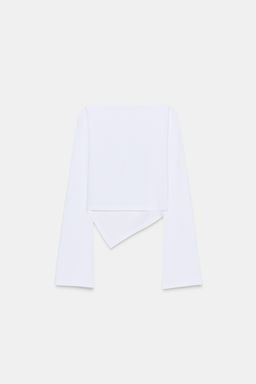 ASYMMETRIC BOAT NECK T-SHIRT - Zara фото 7