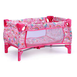 Набор аксессуаров для кукол (стульчик для кормления, манеж, переноска, сумка) единорожка в пакете