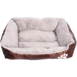 Лежанка для животных "Место БРО", цвет коричневый, внутр. ткань серого цвета, размер S, 43*32*11см (Лейбл)