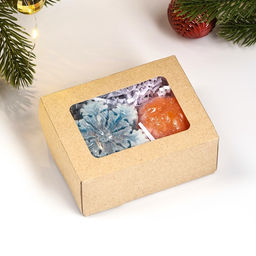 Фигурное мыло - набор Снежинка и мандарин 100 г - Мыльные штучки фото 4