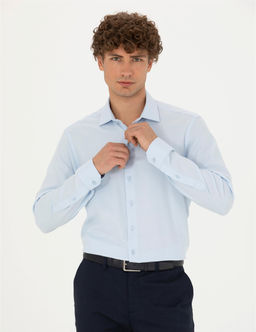 A__k Mavi Slim Fit Uzun Kollu G_mlek - Pierre cardin фото 3