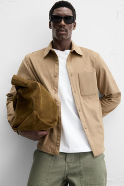 LIGHTWEIGHT FAUX SUEDE OVERSHIRT - Zara фото 5