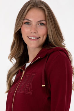 Kad_n Bordo Basic Sweatshirt Sepette S_rpriz _ndirim - U.s. polo assn фото 2