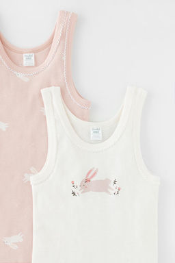 Crockid _ К 1181-2уп/белая лилия,пыльный персик,зайчики Ал набор майка для дев  фото 2
