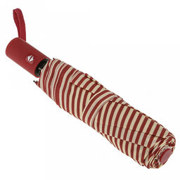 Зонт автомат Полоски ткань эпонж (полиэстер) с деколью, 8 лучей, д/купола 95см h56см, 3 сложения, 28см в сложенном виде, механизм против ветра, ручка с покрытием soft-touch, цвет красно-ванильный, 309гр (Китай) - Домашняя мода фото 7