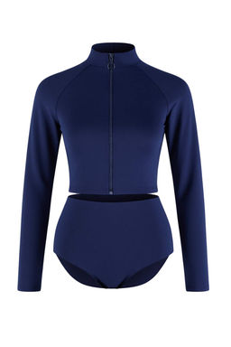 Koyu Lacivert Sorfcu Fermuarl? Yuksek Bel Regular Bikini Tak?m? TBESS26BT00050