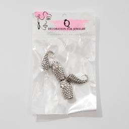 Замок-концевик Змея, 2 шт. 4.3?1.6 мм, внутренний d=7 мм, чернёного серебра