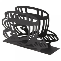 Салфетница металлическая, окрашенная Кофе 13,5х4,5см h9см, цвет - черный матовый (Китай)