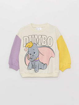 Bisiklet Yaka Dumbo Bask?l? K?z Bebek Sweatshirt