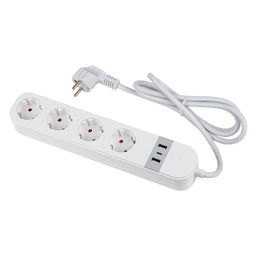 P-GCL4-1,8 A201/UC/WF WHITE Умный сетевой фильтр Wi-Fi, 1.8м (Пвс 3х1,5), 4 гнезда, с/з, 2USB+Type-C (5В, 3A). 16A. До 3680Вт. Голосовое управление+приложение UnielSmart. TM Uniel
