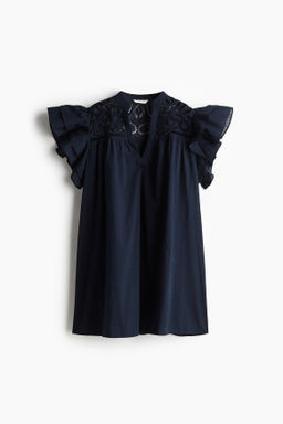 Vestido de manga circular con bordado ingl?s