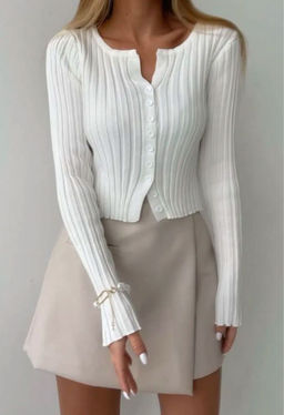 K13004 Кардиган (вязаный трикотаж) БЕЛЫЙ