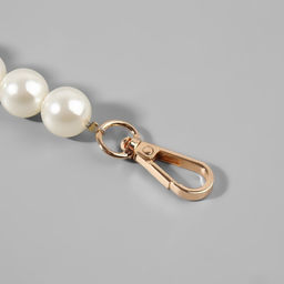 Ручка для сумки, жемчужные бусы, d=12, 14, 16 мм, 39 см, цвет белый, золотой