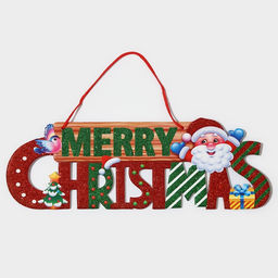 Новогоднее украшение настенное Mery Christmas, подвеска, 14,7х42 см