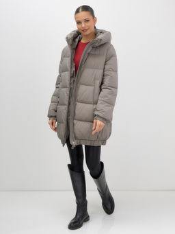 Куртка женская зимняя на резинке большого размера коричневого цвета 7619K Бренд: Visdeer  фото 3