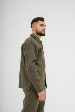 515 Утепленный костюм на кнопках, хаки - Knitka wear фото 12