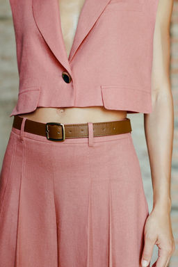 LONG BERMUDA SHORTS WITH BELT IN LINEN BLEND - Zara фото 4
