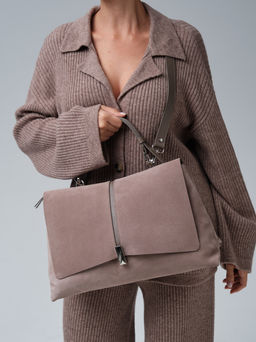 Замшевая сумка сэтчел Colette DBR 31349 капучино  фото 3