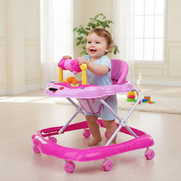 Ходунки "Веселая карусель" (цвет розовый)