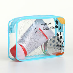 Косметичка на молнии для бассейна, с принтом Enjoy, голубая - Simaland фото 3