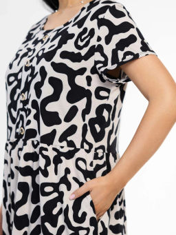 Платье женское, цвет бежевый черный