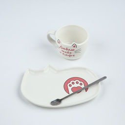 Подарочный набор Люблю тебя и кофе: кружка 200 мл, блюдце, ложка - Дорого внимание фото 4