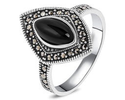 Кольцо, оникс , марказит, MR-M-4