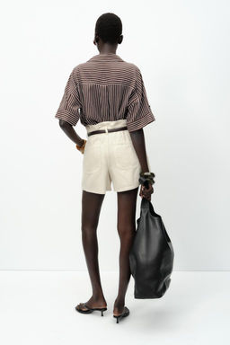 CROPPED LINEN BLEND SHIRT - Zara фото 38