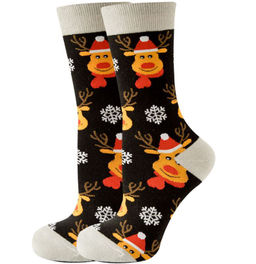 Носки НГ р. 35-40 Crazy New Year Олень в Шарфике