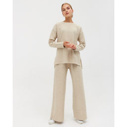 Костюм женский (джемпер, брюки) MINAKU: Casual Collection, бежевый, размер 42 (рост 170 см)