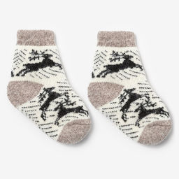 Носки детские шерстяные «Олени», белые, размер 16