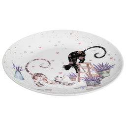 НАБОР ТАРЕЛОК ЗАКУСОЧНЫХ LEFARD ЛАВАНДОВЫЕ КОТЫ 2 ШТ. 20,5*2 СМ (КОР=18НАБ.)  фото 3