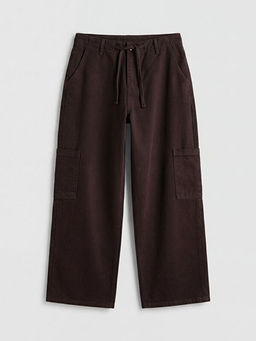 Beli Lastikli Kad?n Kargo Jean Pantolon