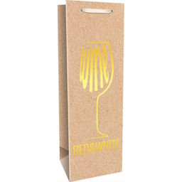 Пакет подарочный крафт-бум.12.5х36.5х9(craft Bottle)зол.бокал 200г ППК-6121