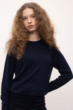 Regular Fit Yumusak Dokulu Bisiklet Yaka Basic Duz Triko Kazak