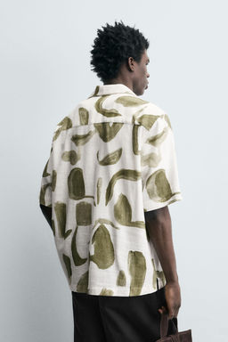 PRINTED VISCOSE/LINEN SHIRT - Zara фото 3
