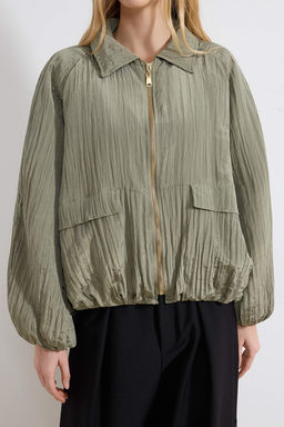 Kahverengi Ince Dolgulu Dokulu Oversize Bomber Mont TWOSS26MO00007 - Trendyolmilla фото 10
